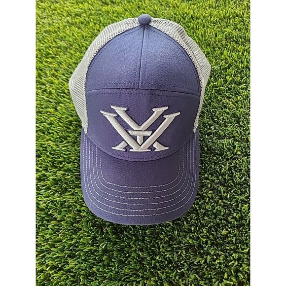 VORTEX Optics Embroidered Logo Gray & Navy Mesh Snapback Cap Hat - Picture 2 of 16